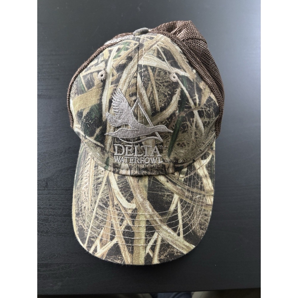 Delta Waterfowl Hat Strapback OSFM Camo Mesh Back Duck‎ Hunters Hat Outdoor Cap